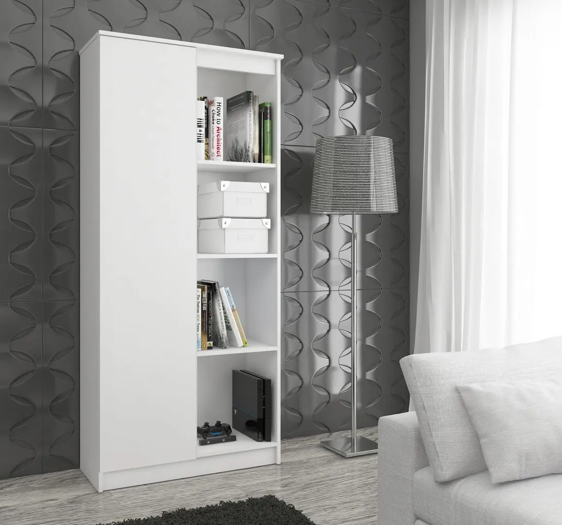 Etajera Akord R80 1D4P (White)