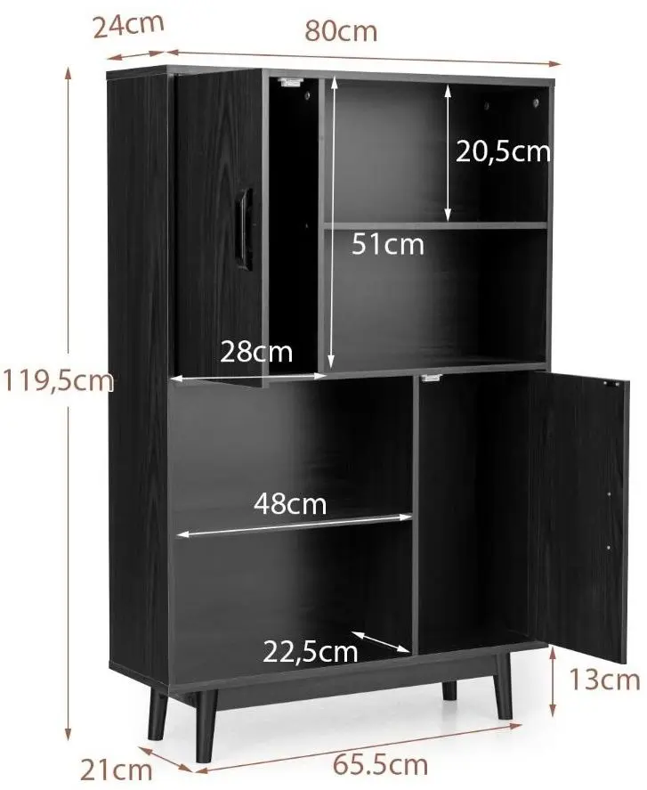 Etajera Costway HW67563BK (Black)