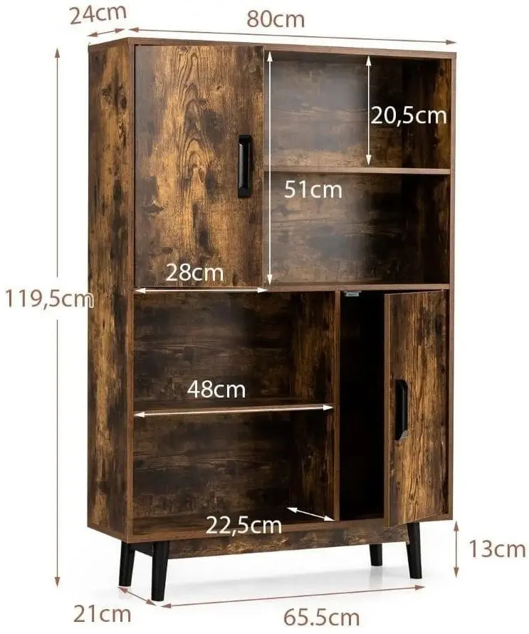 Стеллаж Costway HW67563CF (Coffee)