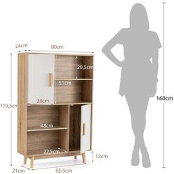 Etajera Costway HW67563WH (White/Natural) Thumb