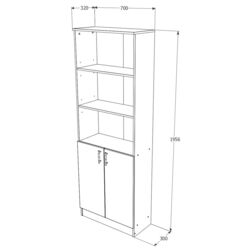 Стеллаж Haaus Flint 2Д2П (Sonoma Oak) Thumb