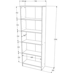Стеллаж Haaus Flint 2Д2П (Sonoma Oak) Thumb