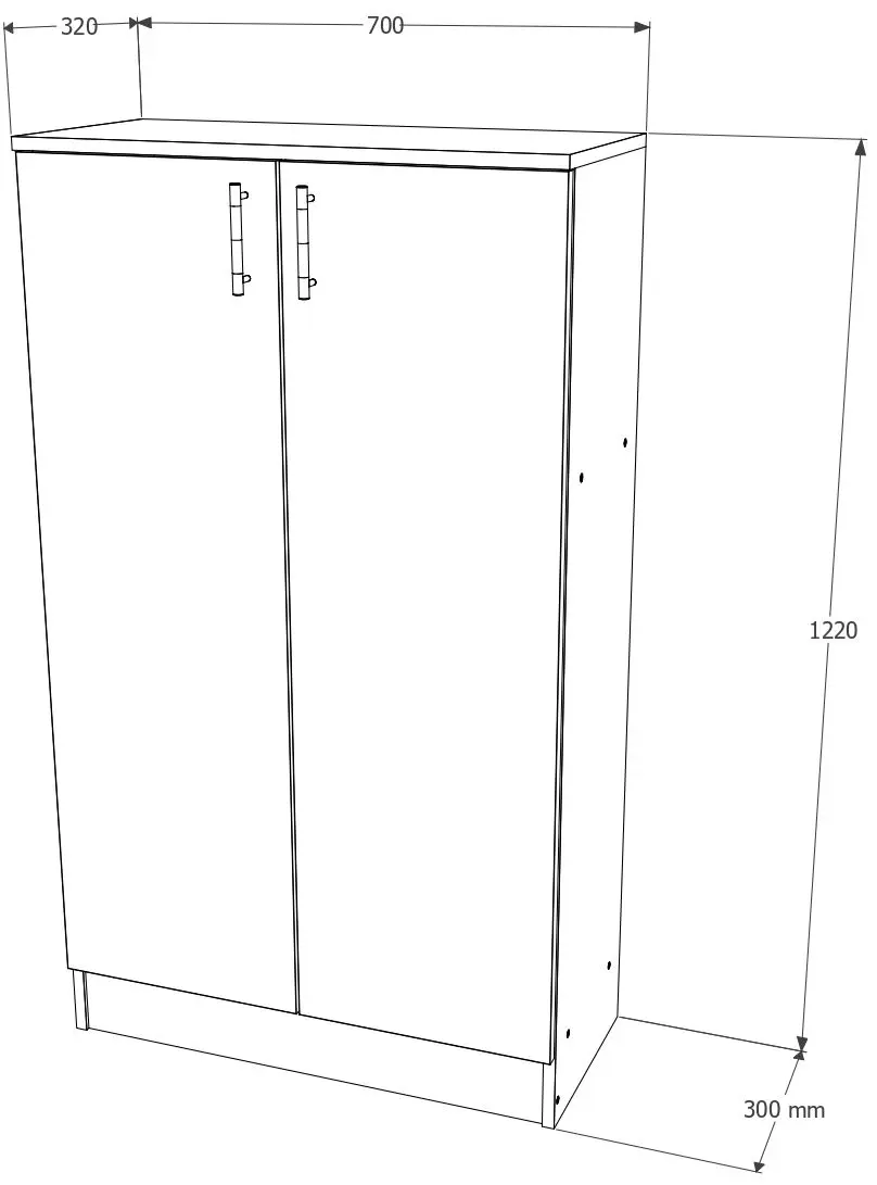 Dulap Haaus Flint 2U 70x32x122 (Sonoma Oak)
