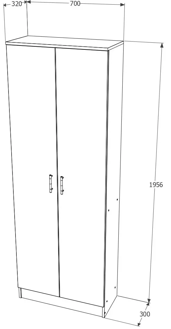 Dulap Haaus Flint 2U (Sonoma Oak) - 3