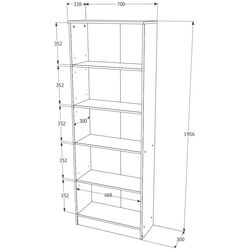 Dulap Haaus Flint 2U (Sonoma Oak) Thumb