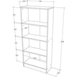 Стеллаж Haaus Flint 3 полки (Sonoma Oak) Thumb