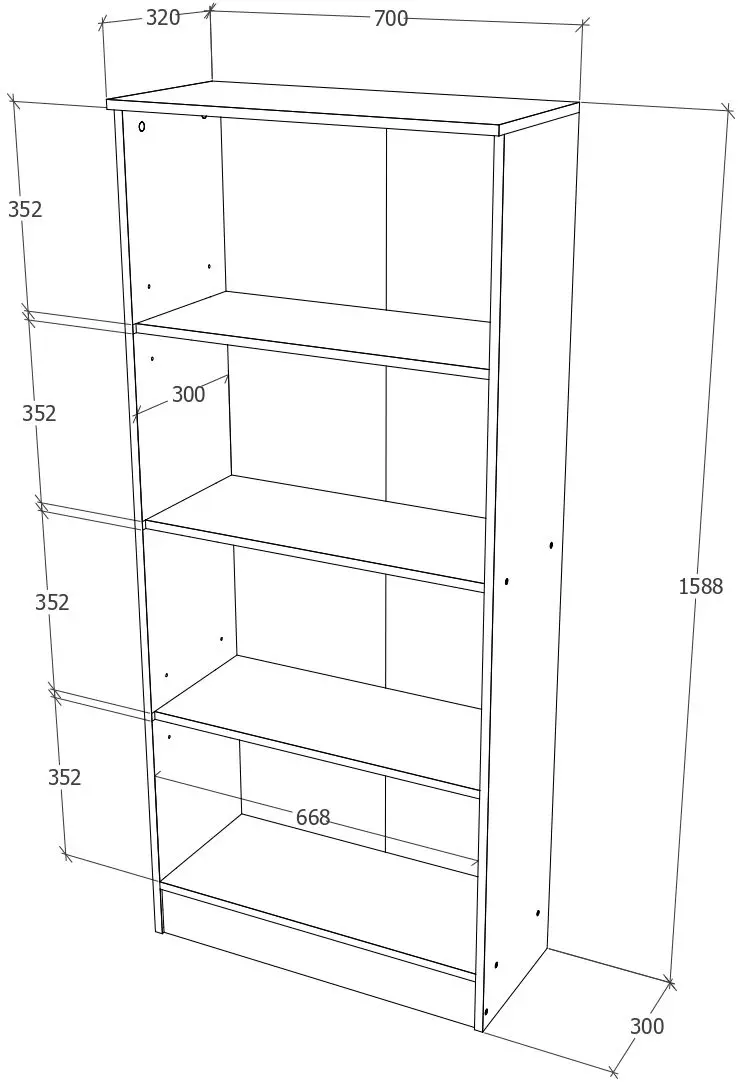 Стеллаж Haaus Flint 3 полки (Sonoma Oak) - 2