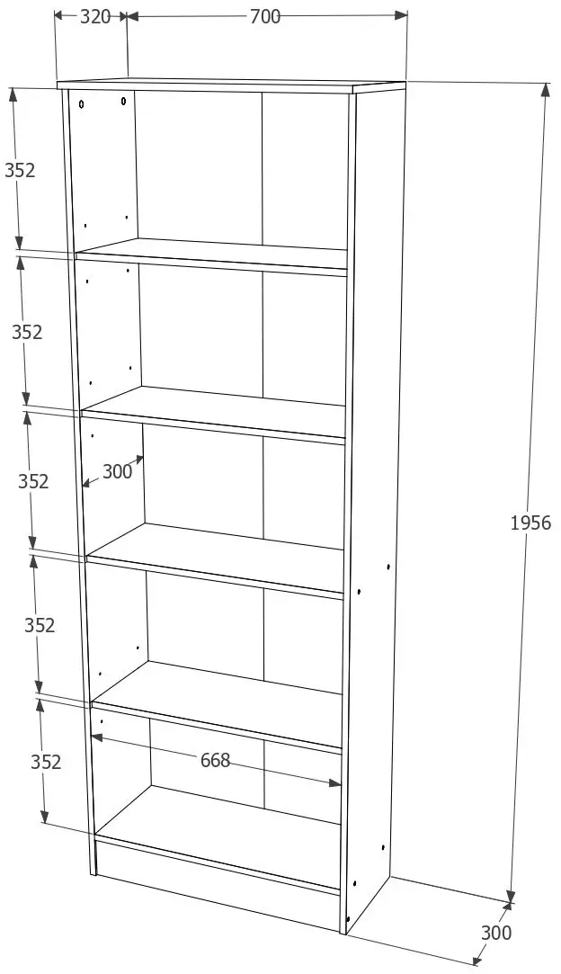 Стеллаж Haaus Flint 4 полки (Sonoma Oak) - 3