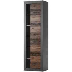 Книжный шкаф Helvetia Zena Nr.05 1D Left/Right (Matera/Old Style Mix Planked-Old Wood)