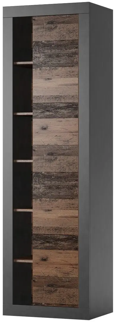 Книжный шкаф Helvetia Zena Nr.05 1D Left/Right (Matera/Old Style Mix Planked-Old Wood)