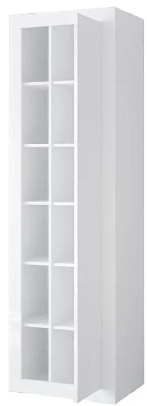 Книжный шкаф Helvetia Zena Nr.05 1D Left/Right (White/White Gloss) - 3