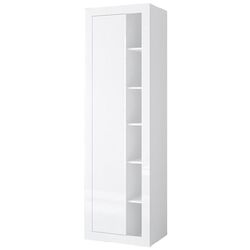 Книжный шкаф Helvetia Zena Nr.05 1D Left/Right (White/White Gloss)