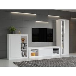 Книжный шкаф Helvetia Zena Nr.05 1D Left/Right (White/White Gloss) Thumb
