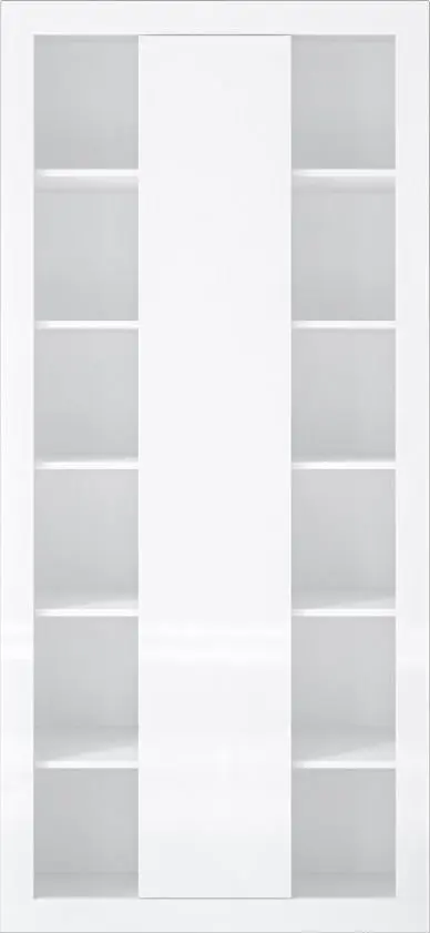 Книжный шкаф Helvetia Zena Nr.88 1D (White/White Gloss) - 2