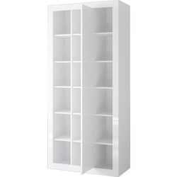 Книжный шкаф Helvetia Zena Nr.88 1D (White/White Gloss) Thumb