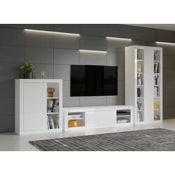 Книжный шкаф Helvetia Zena Nr.88 1D (White/White Gloss) Thumb