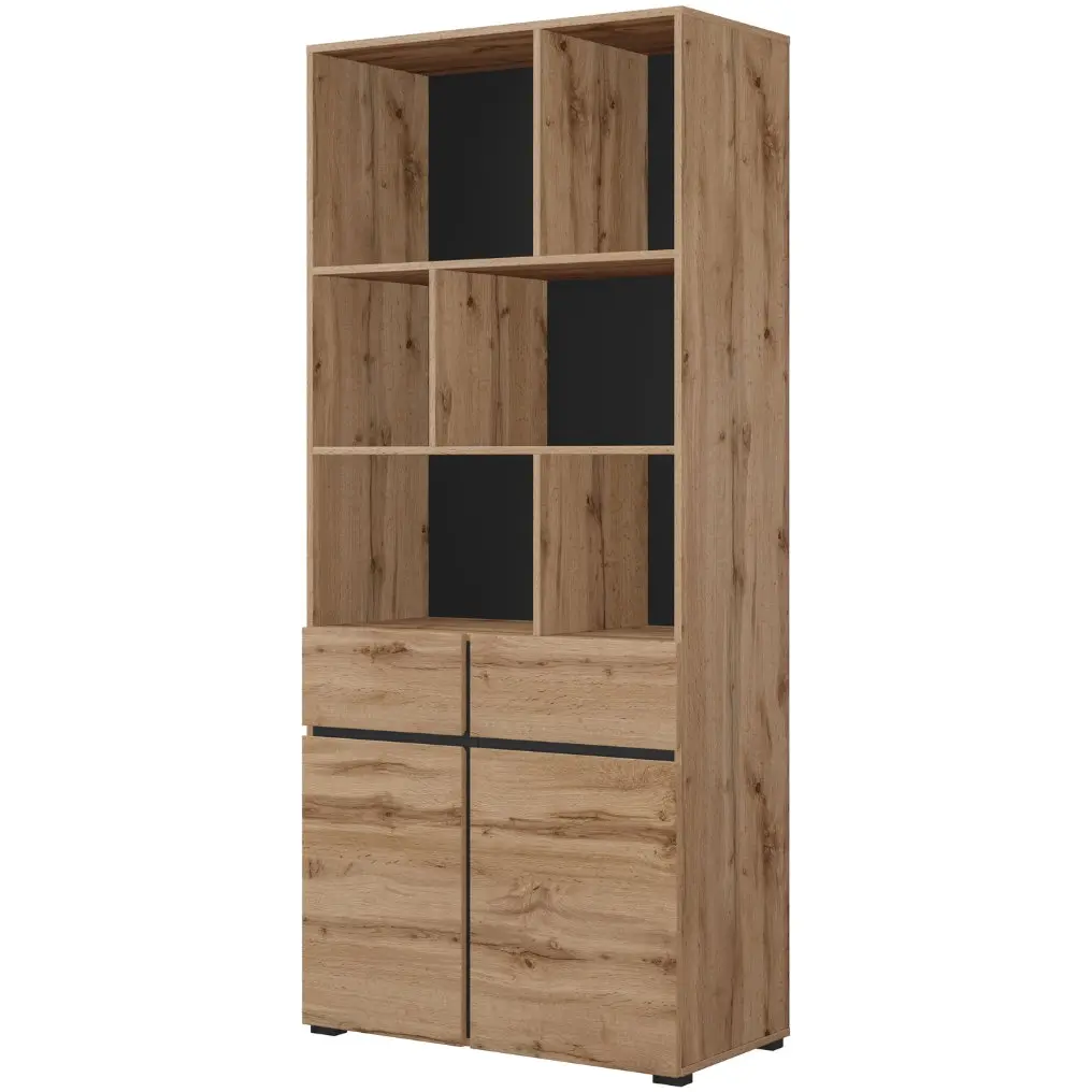 Dulap combinat Helvetia Cross 24N6MY87 (Wotan Oak/Black) - 2
