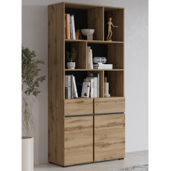 Dulap combinat Helvetia Cross 24N6MY87 (Wotan Oak/Black)