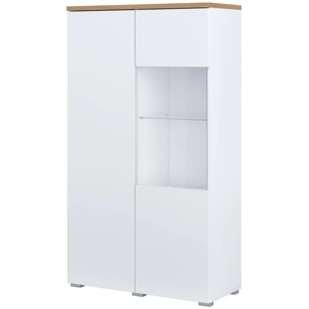 Dulap combinat Helvetia Modo 247VOJ44 (White/Mauvella oak) - 2
