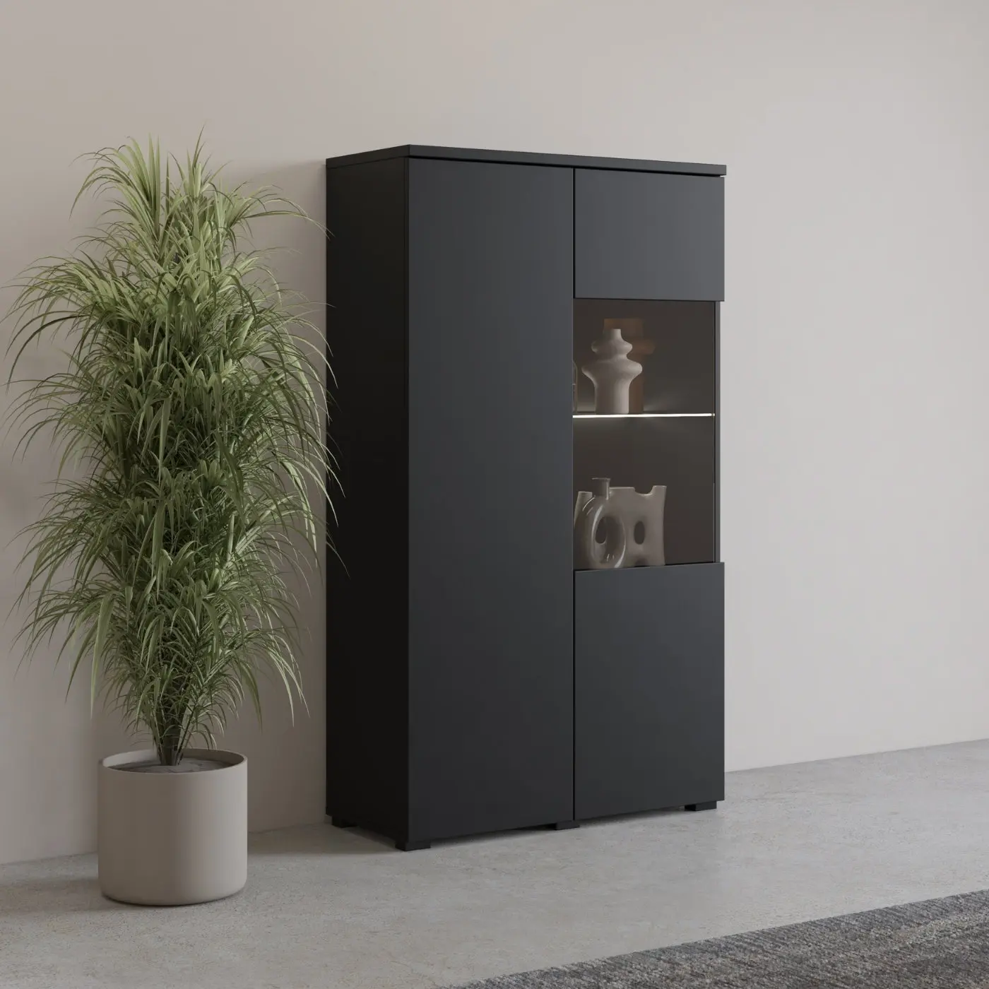 Dulap combinat Helvetia Modo 24W3OJ44 (Black) - 6