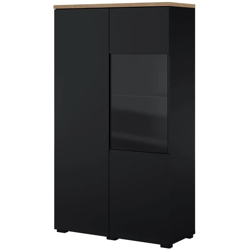 Dulap combinat Helvetia Modo 24W3OJ44 (Mauvella oak/Black onyks) - 2