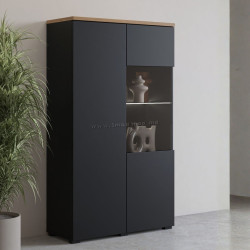 Dulap combinat Helvetia Modo 24W3OJ44 (Mauvella oak/Black onyks)
