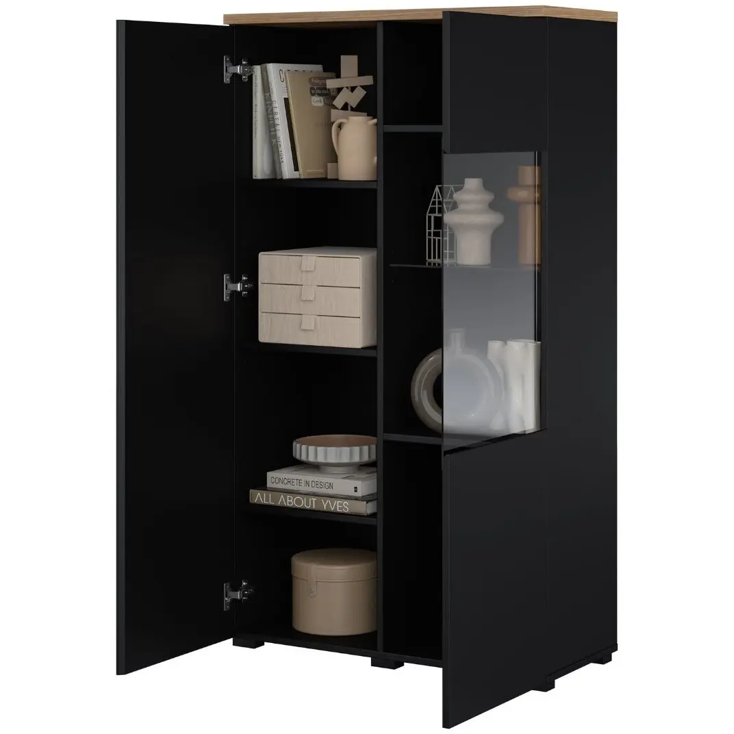 Dulap combinat Helvetia Modo 24W3OJ44 (Mauvella oak/Black onyks) - 5