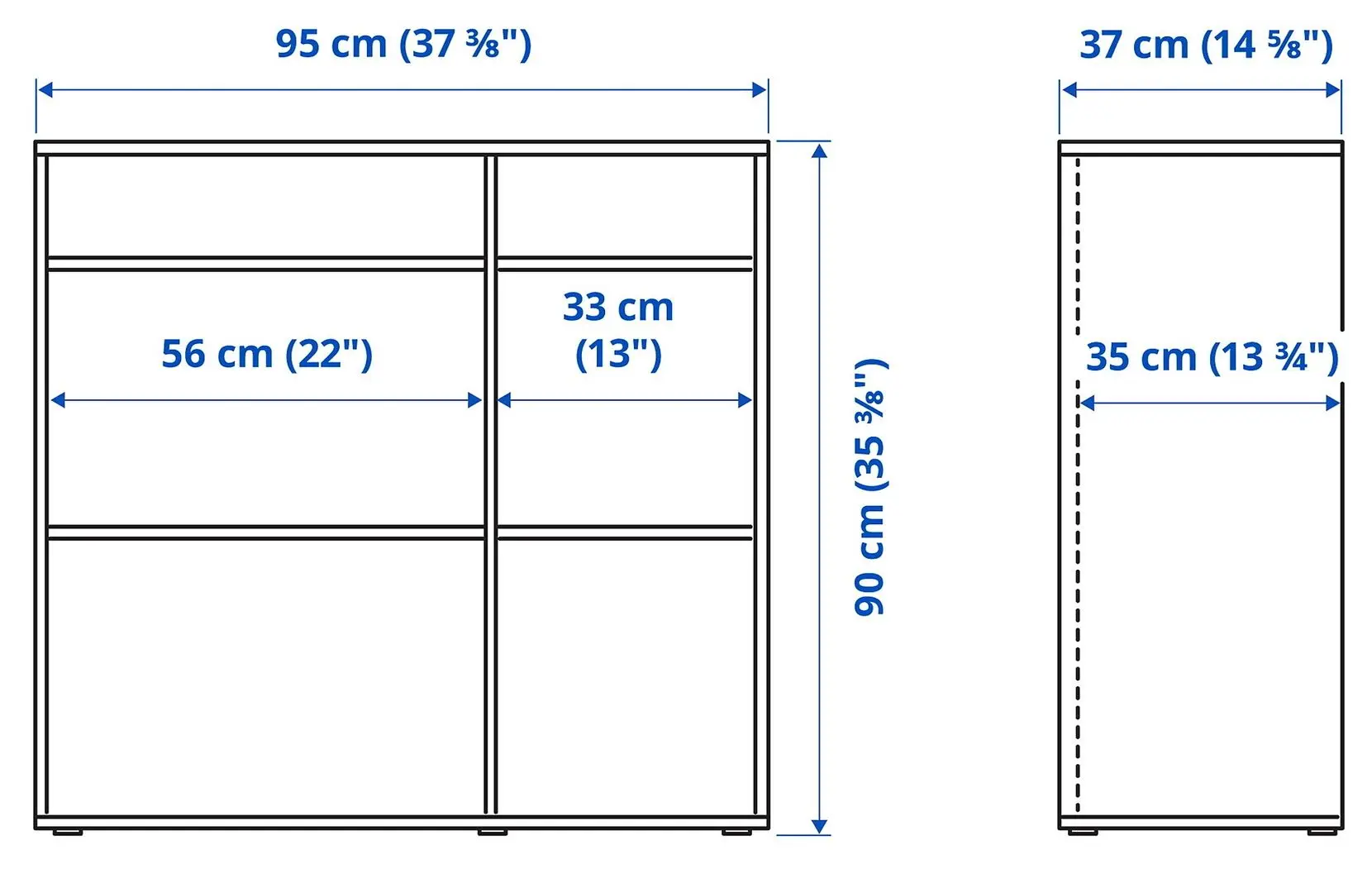 Vitrina Ikea Vihals 285x37x90 (Alb)