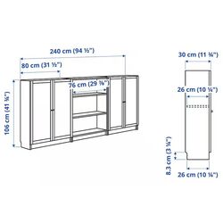 Biblioteca Ikea Billy/Oxberg 240x106 (Alb) Thumb