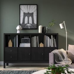 Etajera Ikea Kallax 147x94 (Negru-Maro) Thumb