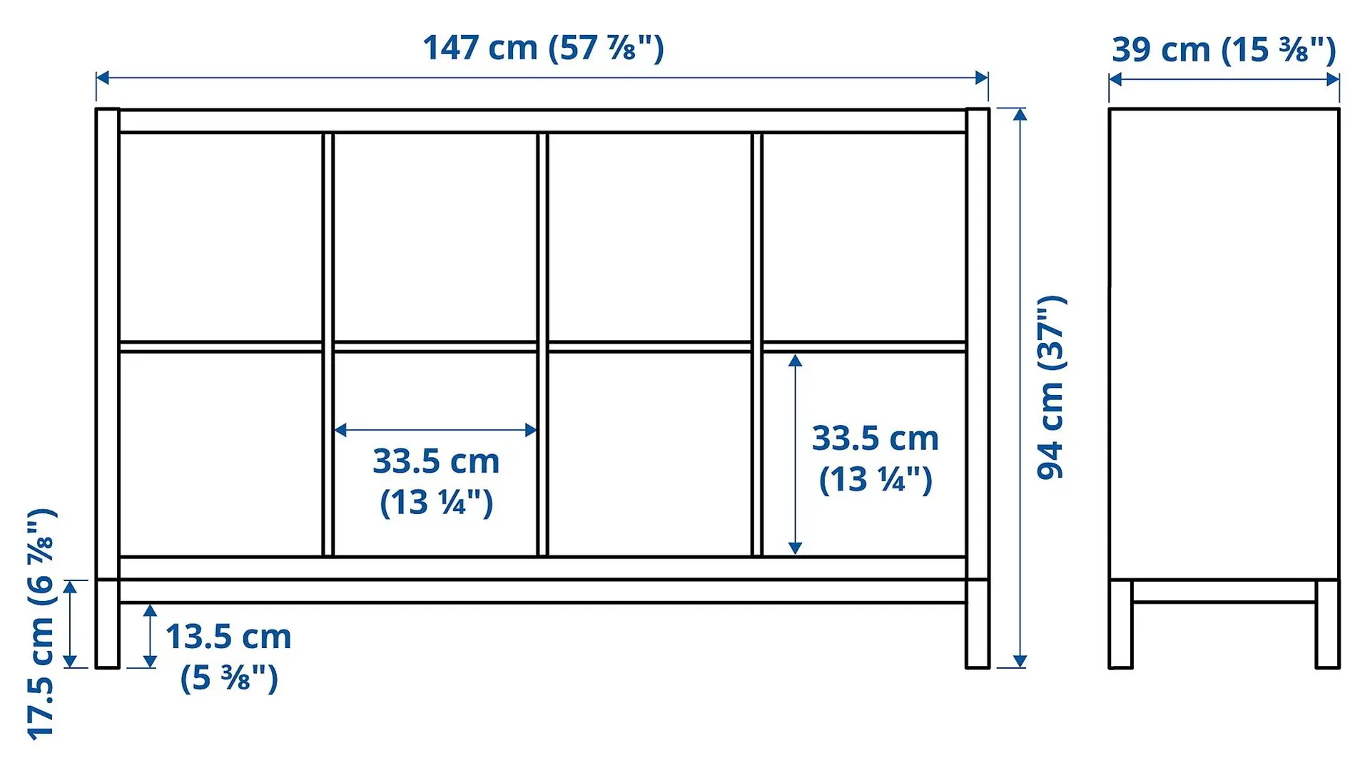 Etajera Ikea Kallax 147x94 (Negru-Maro)