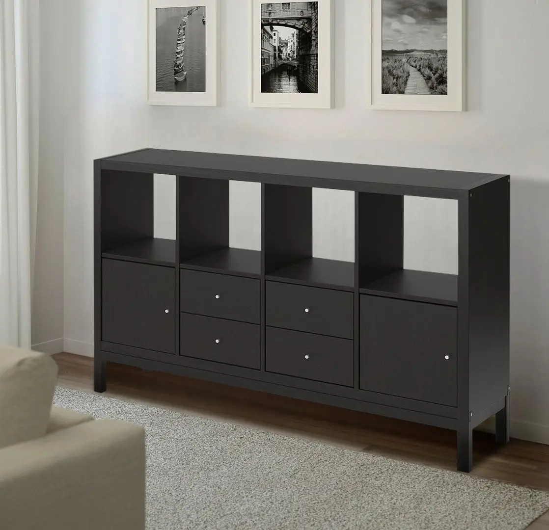 Etajera Ikea Kallax 147x94 (Negru-Maro)