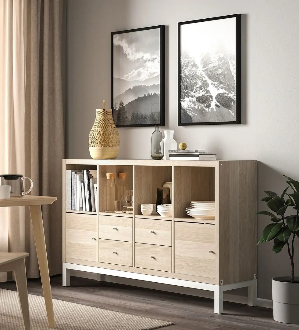 Стеллаж Ikea Kallax 147x94 (Под Дуб Беленый)