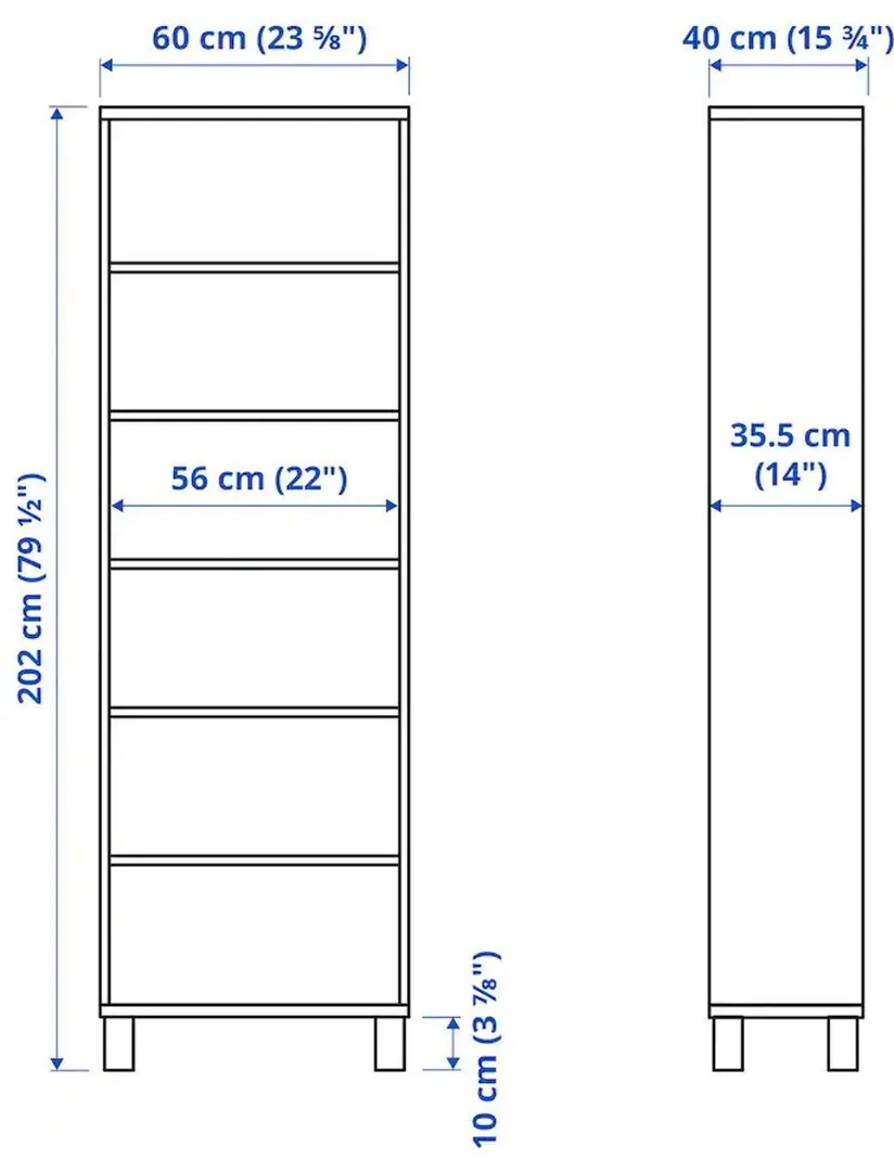 Etajera Ikea Besta 60x40x202 (Alb)