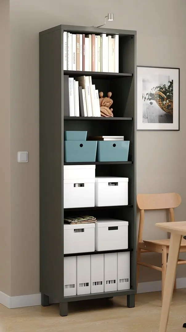 Стеллаж Ikea Besta 60x40x202 (Темно-серый)