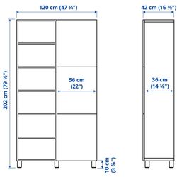 Biblioteca Ikea Besta usi 120x42x202 (Alb/Vasterviken Alb) Thumb