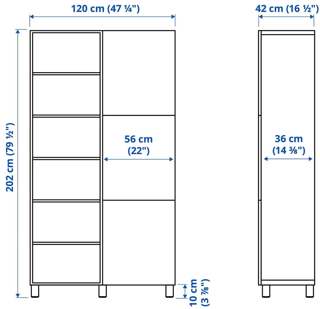 Biblioteca Ikea Besta usi 120x42x202 (Alb/Vasterviken Alb) - 2