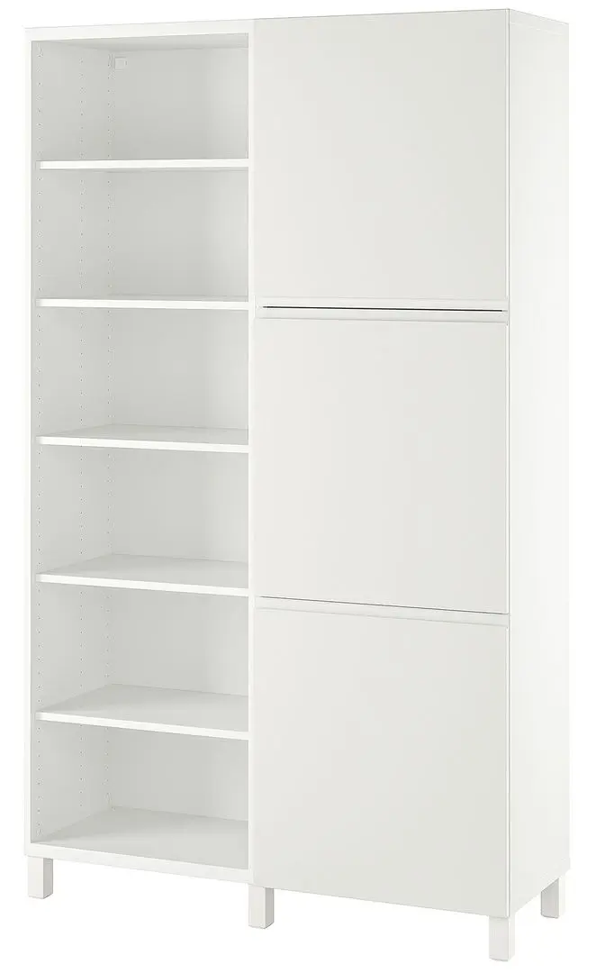 Biblioteca Ikea Besta usi 120x42x202 (Alb/Vasterviken Alb)