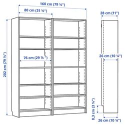 Etajera Ikea Billy 160x28x202 (Alb) Thumb