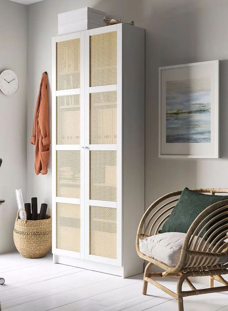 Книжный шкаф Ikea Billy/Hogadal дверцы 80x30x202 (Белый)