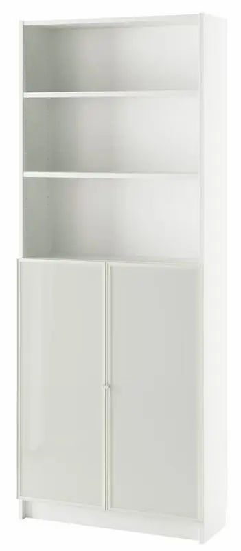 Biblioteca Ikea Billy/Hogbo 80x30x202 (Alb/Sticla)