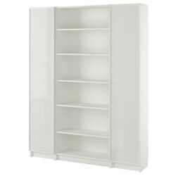 Biblioteca Ikea Billy/Hogbo rafturi deschise 160x30x202 (Alb/Sticla)