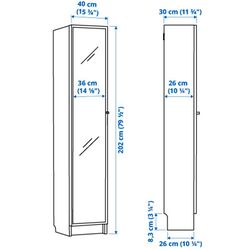 Книжный шкаф Ikea Billy/Hogbo со стеклянной дверцей 40x30x202 (Белый) Thumb