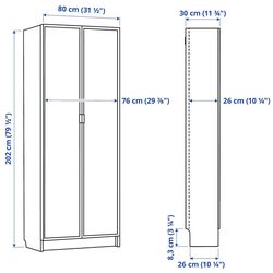 Dulap Ikea Billy/Hogbo cu uși sticla 80x30x202 (Alb) Thumb