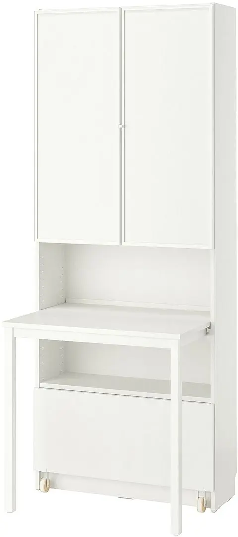 Biblioteca Ikea Billy/Hogbo cu birou/sertar 80x202 (Alb)
