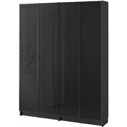 Bibliotecă Ikea Billy/Hogbo usi sticla 160x30x202 (Negru Aspect Stejar) Thumb