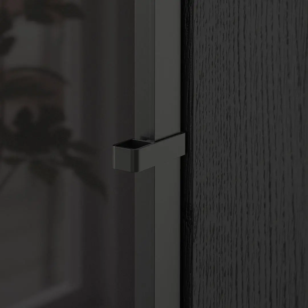 Bibliotecă Ikea Billy/Hogbo usi sticla 160x30x202 (Negru Aspect Stejar)