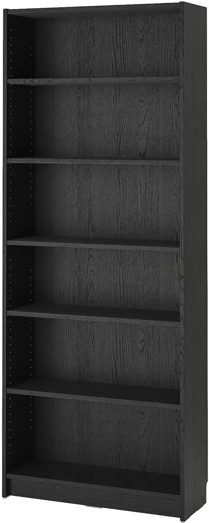 Bibliotecă Ikea Billy/Hogbo usi sticla 80x30x202 (Negru Aspect Stejar)