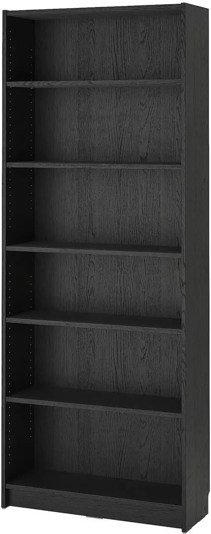 Bibliotecă Ikea Billy/Hogbo usi sticla/rafturi deschise 160x30x202 (Negru Aspect Stejar)