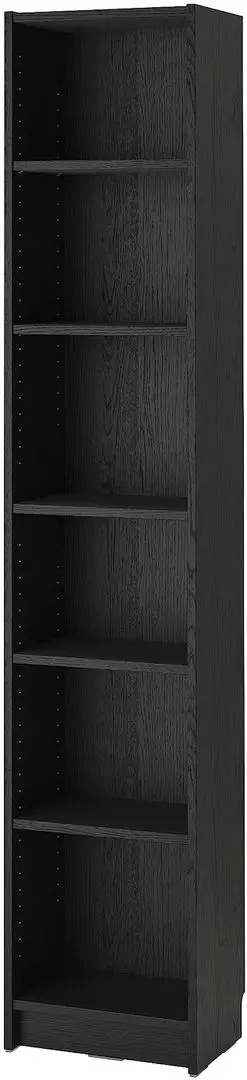 Bibliotecă Ikea Billy/Hogbo usi sticla/rafturi deschise 160x30x202 (Negru Aspect Stejar)